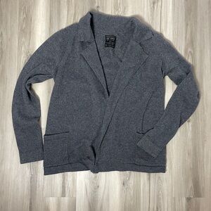 AllSaints Spitalfields Men's Holmes Open Front Grey Knit Cardigan Size Large